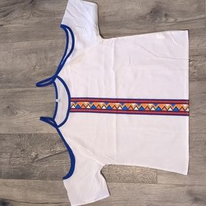 White Top With Accent Stripe